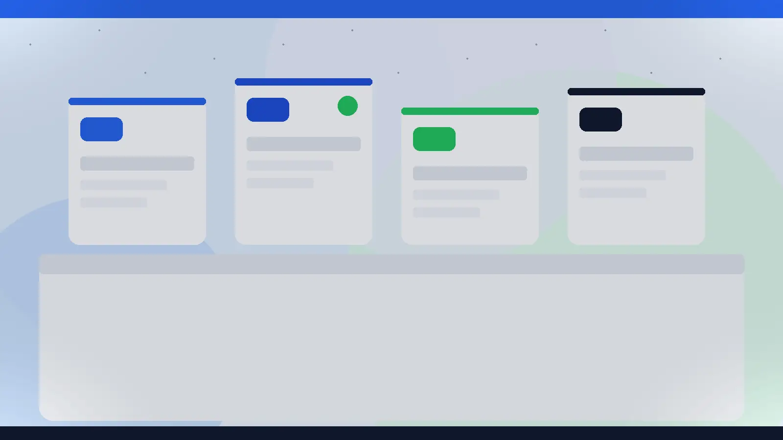 Ranked listing cards on a desk dashboard